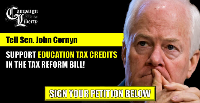 Tell Sen. Cornyn to support eduction tax credits